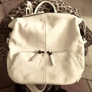 Breal cream pebble leather backpack bag